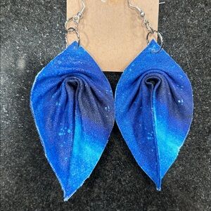 Blue Leaf Earrings